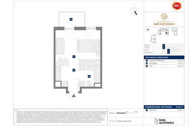 Rzut - Mieszkanie na sprzedaż 1 pokój o powierzchni 30,56 m² - numer B10 w Apartamenty Park Matecznego Etap 1