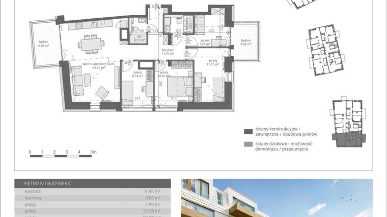 Rzut - Mieszkanie na sprzedaż 5 pokoi o powierzchni 86,36 m² - numer C.M18 w Matemblevo