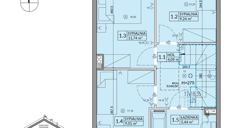 Rzut - Dom na sprzedaż 4 pokoje o powierzchni 85,91 m² - numer 10B w Arkady Walendów etap 3 i 4