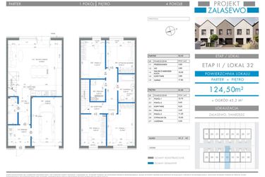 Rzut - Dom na sprzedaż 5 pokoi o powierzchni 124,5 m² - numer 32 w Projekt Zalasewo etap II