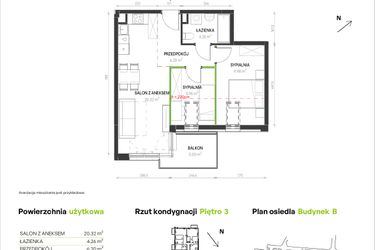Rzut - Mieszkanie na sprzedaż 3 pokoje o powierzchni 46,71 m² - numer B/A/11 w Augustowska Vita