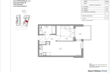 Rzut - Mieszkanie na sprzedaż 2 pokoje o powierzchni 40,28 m² - numer B.15 w Villa Verona Mielno