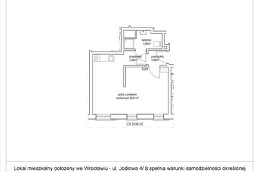 Rzut - Mieszkanie na sprzedaż 1 pokój o powierzchni 34,88 m² - numer 4/8. w Apartamenty Nowy Targ