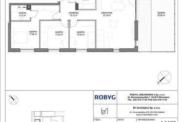 Rzut - Mieszkanie na sprzedaż 4 pokoje o powierzchni 92,9 m² - numer A.0M08 w Kobieli 4