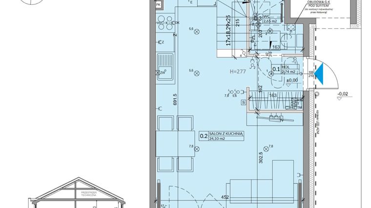 Rzut - Dom na sprzedaż 3 pokoje o powierzchni 68,6 m² - numer 44B w Ogrody Przyjaciół 5 etap IV