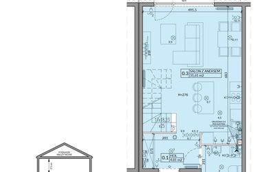 Rzut - Mieszkanie na sprzedaż 4 pokoje o powierzchni 82,75 m² - numer 60B w Domy na Witosa etap 2A i 2B