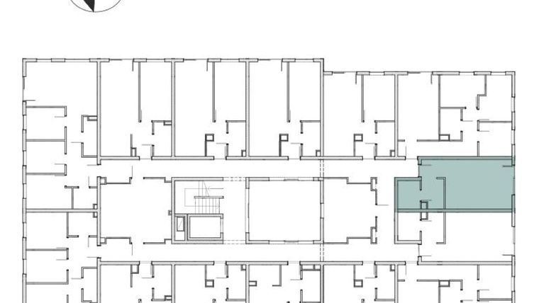 Rzut - Mieszkanie na sprzedaż 1 pokój o powierzchni 32,29 m² - numer M34 w Atrium House