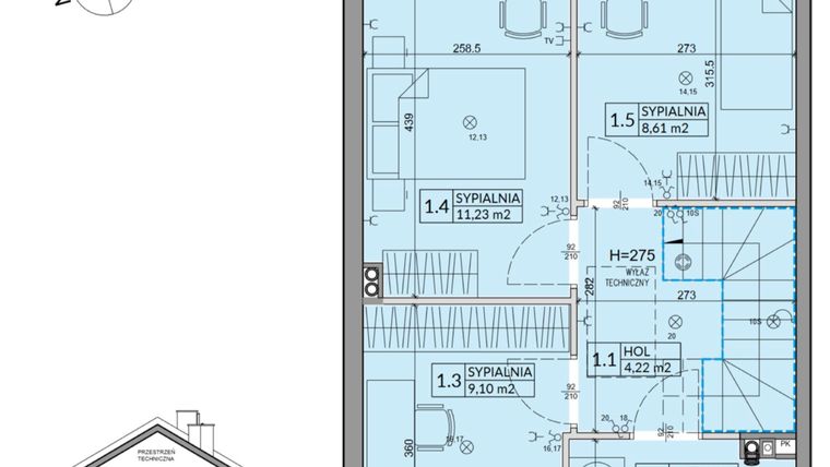 Rzut - Dom na sprzedaż 4 pokoje o powierzchni 82,62 m² - numer 67B w Nova Magdalenka 7 etap VII-VIII