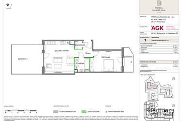 Rzut - Mieszkanie na sprzedaż 2 pokoje o powierzchni 54,5 m² - numer NN-B-LM-01 w Nowa Nakielska by PHN
