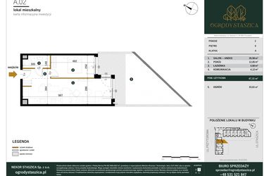 Rzut - Mieszkanie na sprzedaż 2 pokoje o powierzchni 47,15 m² - numer A.02 w Ogrody Staszica