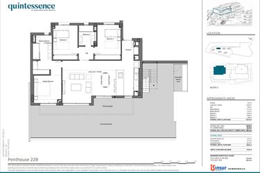 Rzut - Mieszkanie na sprzedaż 3 pokoje o powierzchni 103,76 m² - numer 22B w Quintessence - Marbella