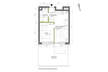 Rzut - Mieszkanie na sprzedaż 2 pokoje o powierzchni 35,73 m² - numer A2/06 w Bemowo Vita
