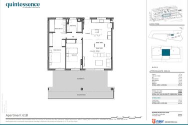 Rzut - Mieszkanie na sprzedaż 2 pokoje o powierzchni 82,56 m² - numer 61B w Quintessence - Marbella