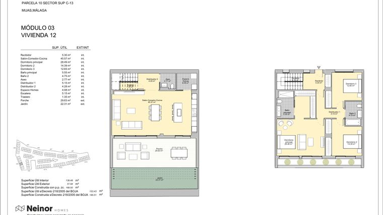 Rzut - Mieszkanie na sprzedaż 3 pokoje o powierzchni 139 m² - numer 3.12 w Evergreen Homes - Mijas
