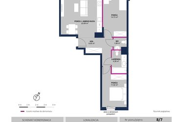 Rzut - Mieszkanie na sprzedaż 3 pokoje o powierzchni 62,66 m² - numer 55 w Moja Północna Etap III