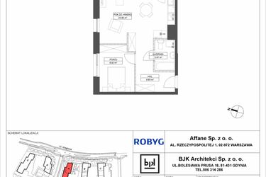 Rzut - Mieszkanie na sprzedaż 2 pokoje o powierzchni 48,56 m² - numer A.6M03 w WENDY
