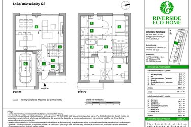 Rzut - Dom na sprzedaż 4 pokoje o powierzchni 123 m² - numer D2 w Riverside Eco Home