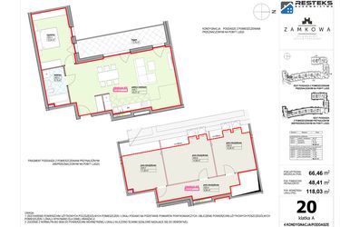 Rzut - Mieszkanie na sprzedaż 4 pokoje o powierzchni 118,03 m² - numer A.20 w Kamienica Zamkowa