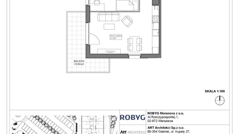 Rzut - Mieszkanie na sprzedaż 3 pokoje o powierzchni 60,62 m² - numer 3.12.2M06 w Szumilas bud. 3.11 - 3.15