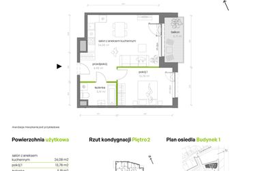 Rzut - Mieszkanie na sprzedaż 2 pokoje o powierzchni 48,03 m² - numer 1.02.M27 w Morska Vita