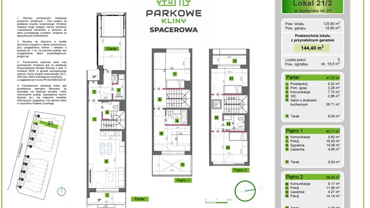 Rzut - Dom na sprzedaż 5 pokoi o powierzchni 144,4 m² - numer 21/2 w Parkowe Kliny