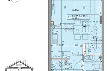 Rzut - Dom na sprzedaż 3 pokoje o powierzchni 65,67 m² - numer 14A w Nova Magdalenka 7