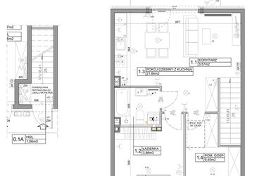 Rzut - Mieszkanie na sprzedaż 3 pokoje o powierzchni 58,82 m² - numer 86 w Manufaktura Marki 2 etap IV