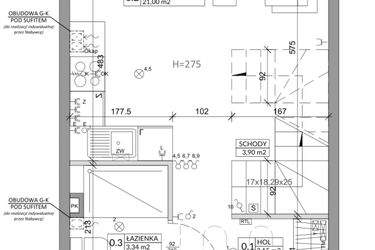 Rzut - Dom na sprzedaż 3 pokoje o powierzchni 64,2 m² - numer 21A w Ogrody Przyjaciół 5 etap II