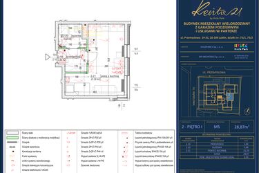 Rzut - Mieszkanie na sprzedaż 1 pokój o powierzchni 28,87 m² - numer 5 w Revita 21 by Hvile Park