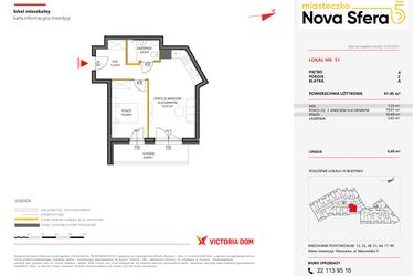 Rzut - Mieszkanie na sprzedaż 2 pokoje o powierzchni 41,45 m² - numer 51 w Miasteczko Nova Sfera 5