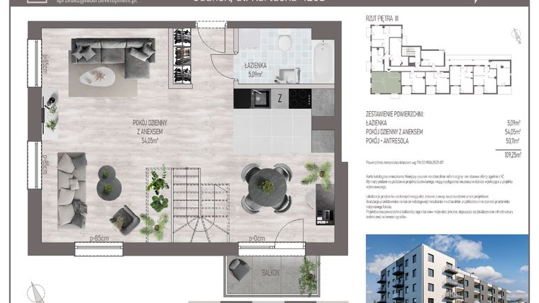 Rzut - Mieszkanie na sprzedaż 4 pokoje o powierzchni 109,25 m² - numer M.C.34 w Cichy Zakątek