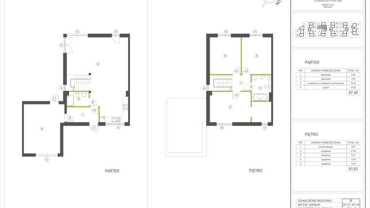 Rzut - Dom na sprzedaż 4 pokoje o powierzchni 191,11 m² - numer K w Domy Bobrowiec VI
