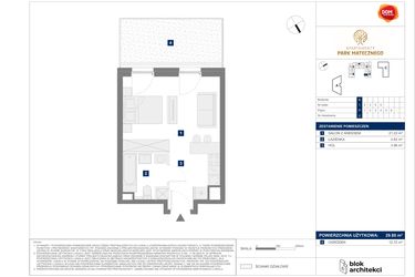Rzut - Mieszkanie na sprzedaż 1 pokój o powierzchni 29,8 m² - numer B2 w Apartamenty Park Matecznego Etap 1