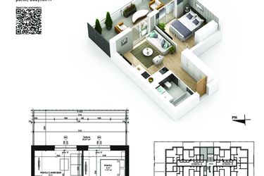 Rzut - Mieszkanie na sprzedaż 2 pokoje o powierzchni 36,28 m² - numer 31 w Piano Park etap VI
