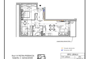 Rzut - Mieszkanie na sprzedaż 3 pokoje o powierzchni 50,36 m² - numer 16 w Osiedle OdNowa K5