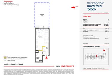 Rzut - Mieszkanie na sprzedaż 1 pokój o powierzchni 26,05 m² - numer 7 w Miasteczko Nova Fala