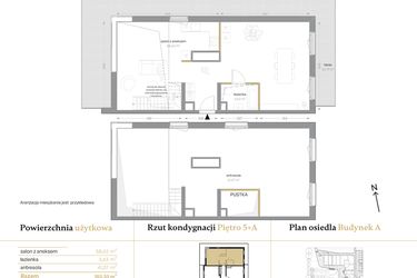 Rzut - Mieszkanie na sprzedaż 1 pokój o powierzchni 103,33 m² - numer A/60 w Królowej Jadwigi