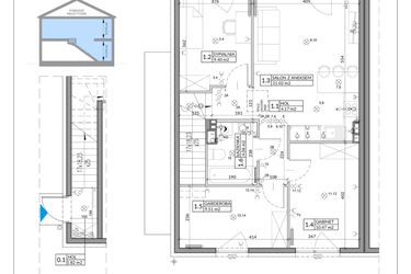 Rzut - Mieszkanie na sprzedaż 4 pokoje o powierzchni 67,46 m² - numer 35B w Domy na Witosa etap 1B