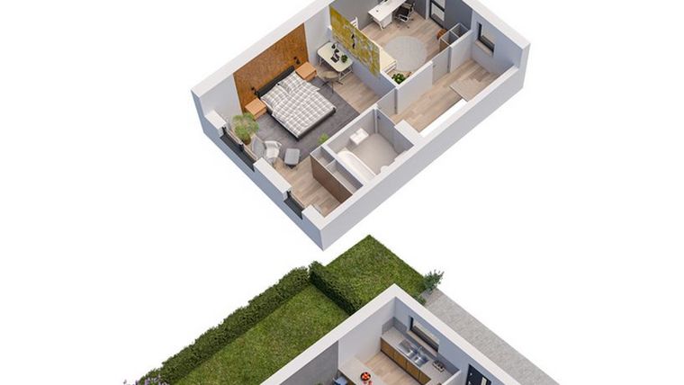 Rzut - Dom na sprzedaż 5 pokoi o powierzchni 127,42 m² - numer 3A w Domy Iwińskie