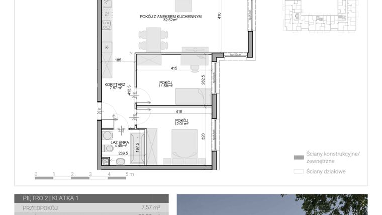Rzut - Mieszkanie na sprzedaż 3 pokoje o powierzchni 68,13 m² - numer M-16 w Osiedle Radosne II