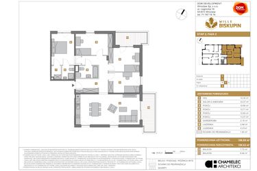Rzut - Mieszkanie na sprzedaż 5 pokoi o powierzchni 106,69 m² - numer Y/6 w Wille Biskupin Etap 2.2