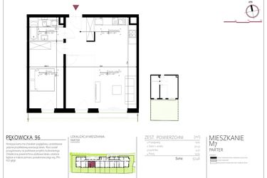 Rzut - Mieszkanie na sprzedaż 2 pokoje o powierzchni 57,46 m² - numer 7 w Pękowicka 96