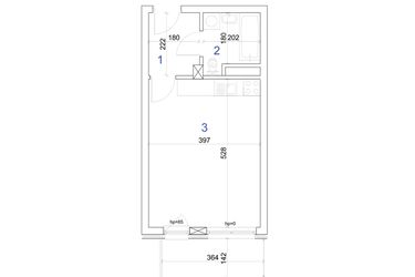 Rzut - Mieszkanie na sprzedaż 1 pokój o powierzchni 28,64 m² - numer 6A.23 w Mierzeja Wiślana etap IV