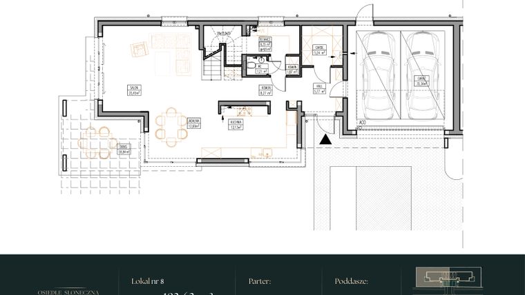 Rzut - Dom na sprzedaż 5 pokoi o powierzchni 183,63 m² - numer 8 w Osiedle Słoneczna