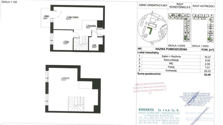 Rzut - Mieszkanie na sprzedaż 3 pokoje o powierzchni 62,48 m² - numer D166 w Jasielska 8C