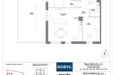 Rzut - Mieszkanie na sprzedaż 3 pokoje o powierzchni 72,43 m² - numer C.0M04 w Początek Piątkowo bud. C