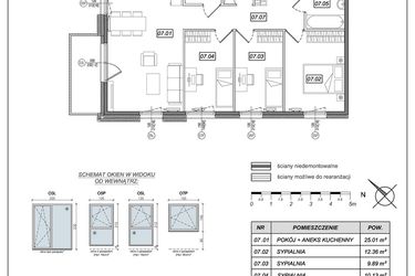 Rzut - Mieszkanie na sprzedaż 4 pokoje o powierzchni 76,74 m² - numer 8.A.07 w Urzeka bud. 8