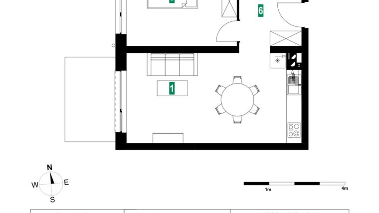 Rzut - Mieszkanie na sprzedaż 3 pokoje o powierzchni 60,06 m² - numer A.B.08 w Park Śliwowa