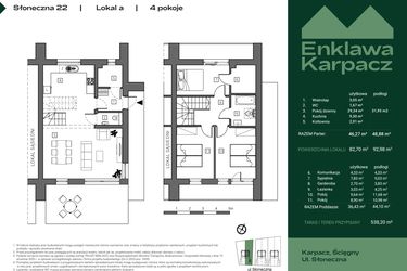 Rzut - Dom na sprzedaż 4 pokoje o powierzchni 82,73 m² - numer 22A w Enklawa Karpacz