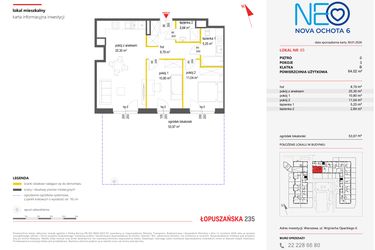 Rzut - Mieszkanie na sprzedaż 3 pokoje o powierzchni 64,02 m² - numer 65 w Neo Nova Ochota 6